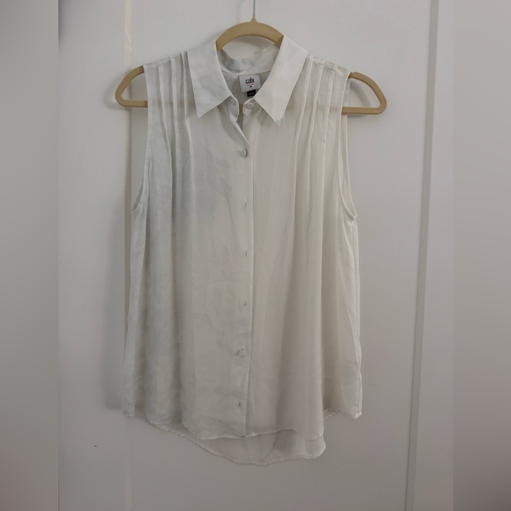 CABI White Sleeveless Blouse